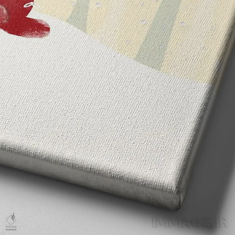 تابلو دکوراتیو خرس قهوه ای اثر JMB دیزاین - نمای نزدیک بافت بوم