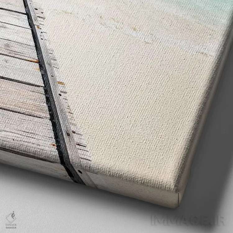 تابلو دکوراتیو اسکله در یک ساحل اثر یان بکه - نمای نزدیک بافت بوم