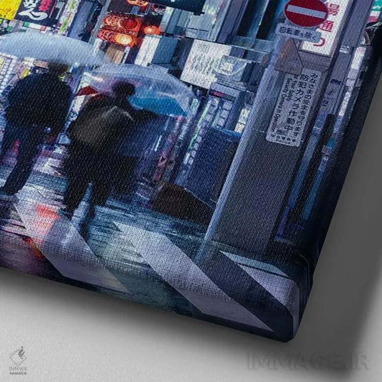 تابلو دکوراتیو Japan,زندگی شبانه در منطقه کابوکی چو، توکیو، ژاپن اثر یان بکه - نمای نزدیک بافت بوم