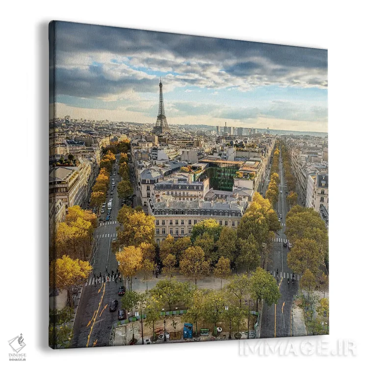 تابلو دکوراتیو Paris, France,نمای افق پاریس در پاییز با چشم انداز برج ایفل، پا… اثر یان بکه - نمای پرسپکتیو محصول