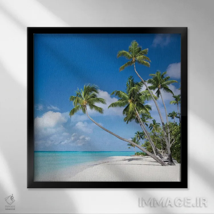 تابلو دکوراتیو جزیره استوایی در بورا بورا اثر یان بکه - نمای قابدار مشکی