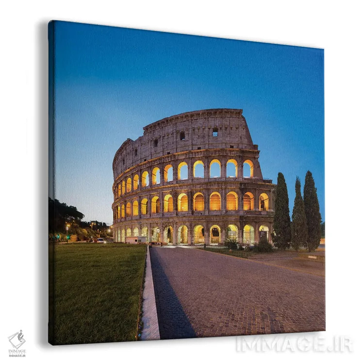 تابلو دکوراتیو Rome, Italy,کلوسئوم روشن شده در شب، رم، ایتالیا اثر یان بکه - نمای پرسپکتیو محصول