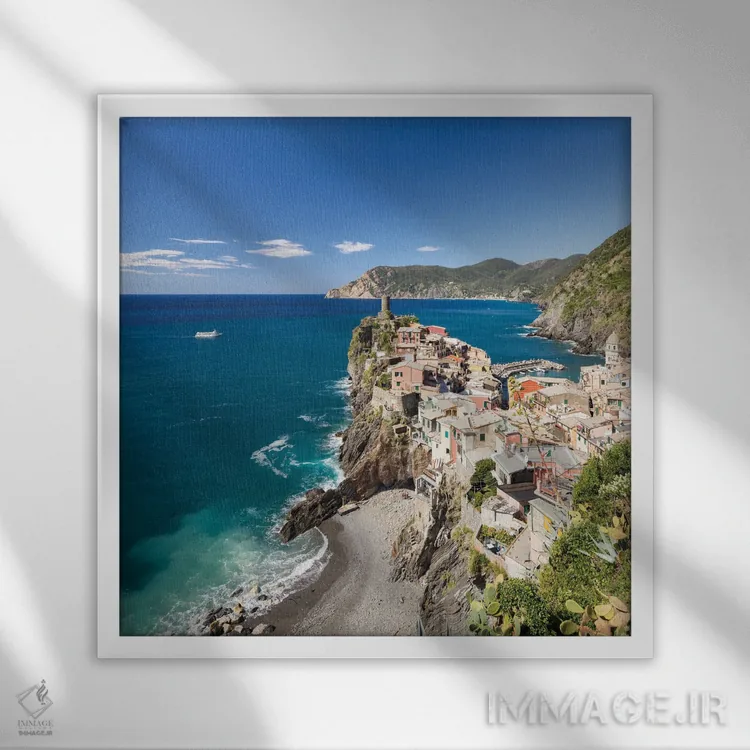 تابلو دکوراتیو Liguria, Italy,کرنیلیا قدیمی ترین روستا در چینکو تره، لیگوریا… اثر یان بکه - نمای قابدار سفید