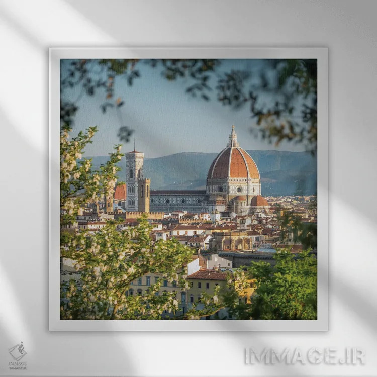 تابلو دکوراتیو Tuscany, Italy,کلیسای جامع فلورانس، توسکانی، ایتالیا اثر یان بکه - نمای قابدار سفید