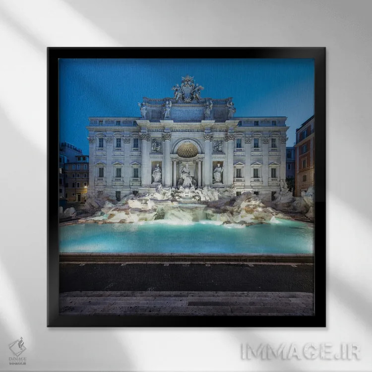 تابلو دکوراتیو Rome, Italy,فواره تروی، رم، ایتالیا اثر یان بکه - نمای قابدار مشکی