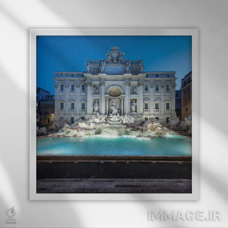 تابلو دکوراتیو Rome, Italy,فواره تروی، رم، ایتالیا اثر یان بکه - نمای قابدار سفید