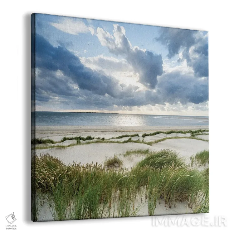تابلو دکوراتیو ساحل تپه شنی در یک روز طوفانی اثر یان بکه - نمای پرسپکتیو محصول