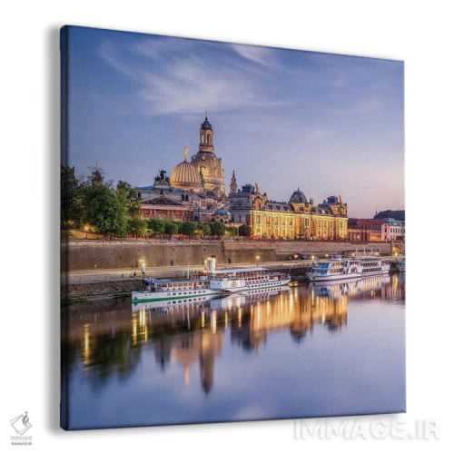 تابلو دکوراتیو Dresden, Saxony, Germany,کلیسای فرائن کیرشه در کنار رود البه، د… اثر یان بکه - نمای پرسپکتیو محصول