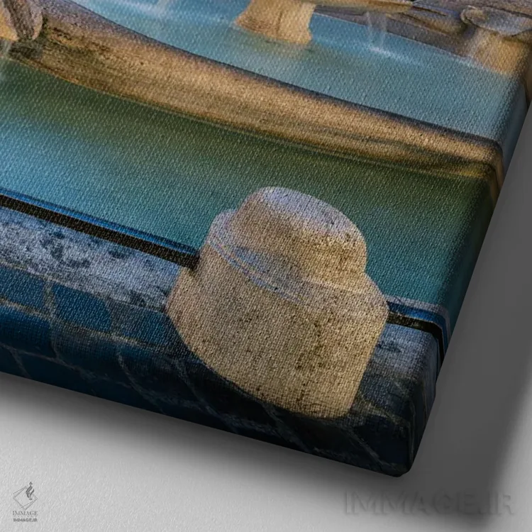 تابلو دکوراتیو Piazza Di Spagna, Rome, Italy,پلکان اسپانیایی و فواره بارکاتشا… اثر یان بکه - نمای نزدیک بافت بوم