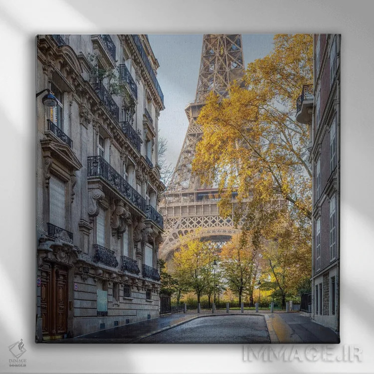 تابلو دکوراتیو France,برج ایفل در پاییز، پاریس، فرانسه اثر یان بکه - نمای روبهرو روی دیوار