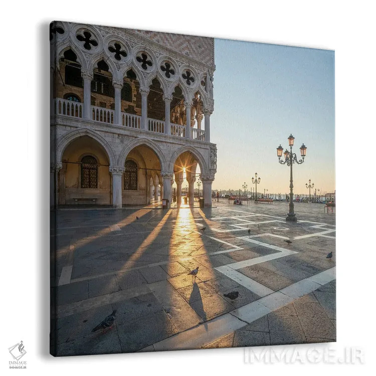 تابلو دکوراتیو Piazza San Marco , Venice, Italy,کاخ دوک ها هنگام طلوع آفتاب، م… اثر یان بکه - نمای پرسپکتیو محصول