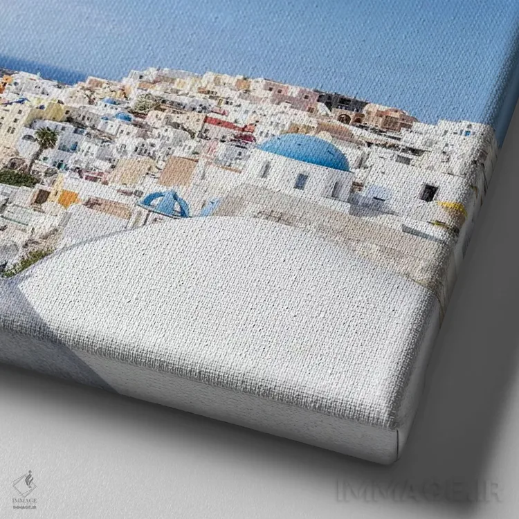 تابلو دکوراتیو Greece,اویا در تابستان، سانتورینی، یونان اثر یان بکه - نمای نزدیک بافت بوم