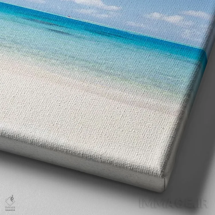 تابلو دکوراتیو Bora Bora, French Polynesia,درخت نخل آویزان بر ساحل، بورا بورا… اثر یان بکه - نمای نزدیک بافت بوم