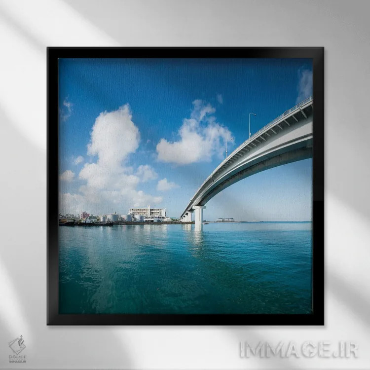 تابلو دکوراتیو Naha, Okinawa, Japan,پل بندر توماری، ناها، اوکیناوا، ژاپن اثر یان بکه - نمای قابدار مشکی