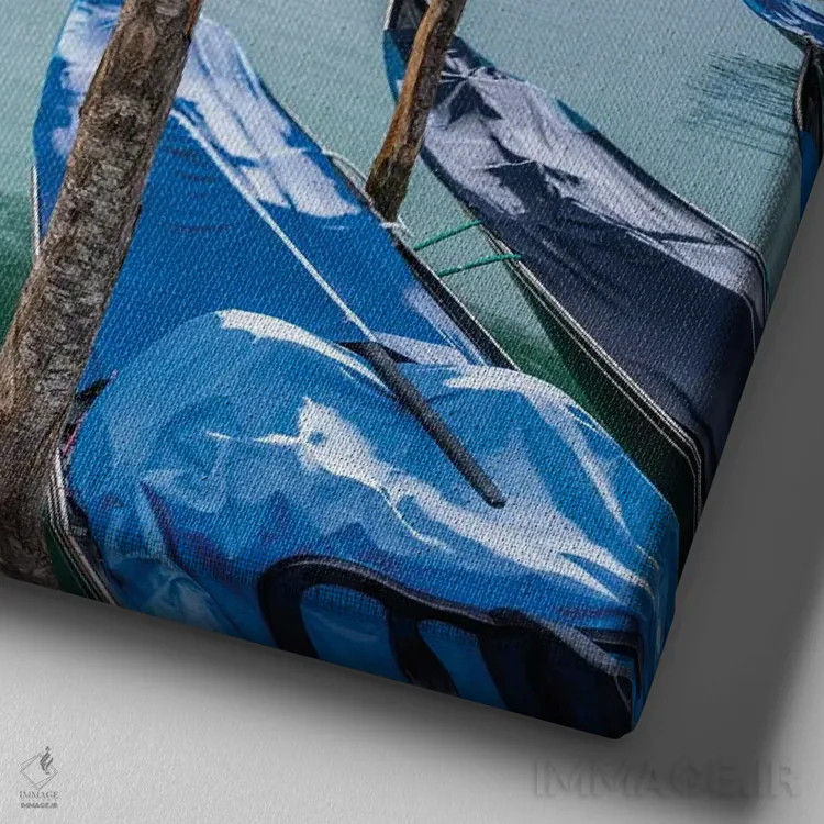 تابلو دکوراتیو Venice, Italy,نمای جزیره سن جورجو ماجوره در زمستان، ونیز، ایتال… اثر یان بکه - نمای نزدیک بافت بوم