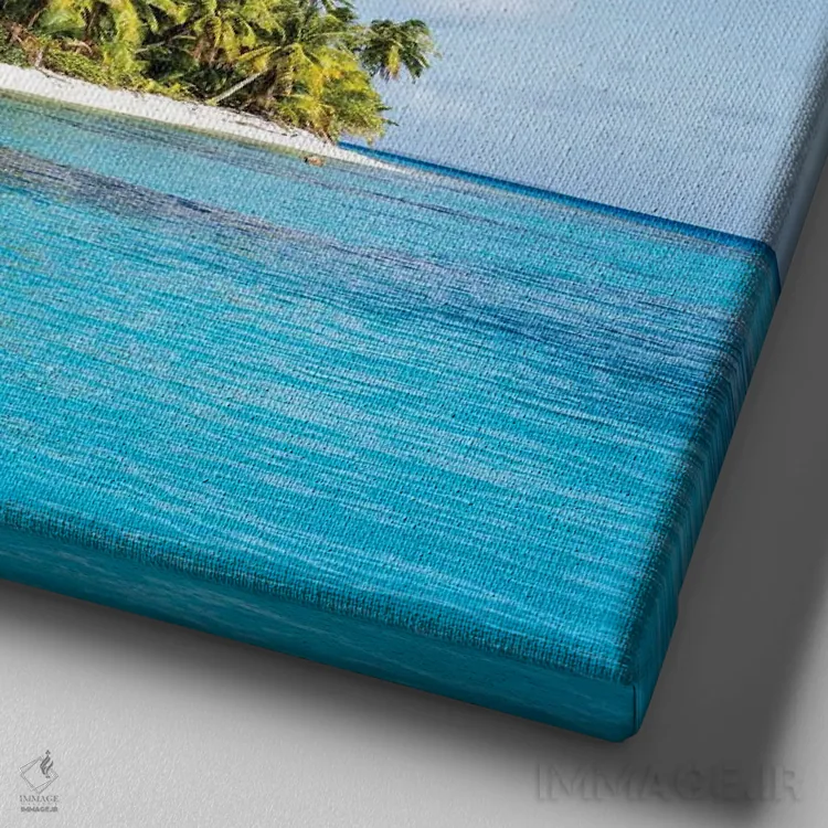 تابلو دکوراتیو جزیره استوایی در پلی نزی فرانسه اثر یان بکه - نمای نزدیک بافت بوم