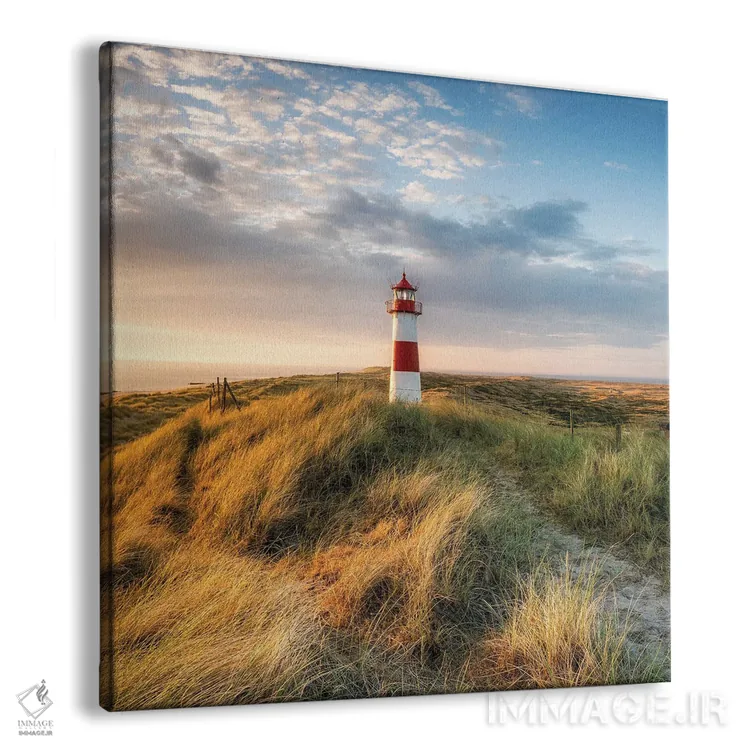 تابلو دکوراتیو Sylt, Schleswig-Holstein, Germany,فانوس دریایی قرمز در ساحل دری… اثر یان بکه - نمای پرسپکتیو محصول