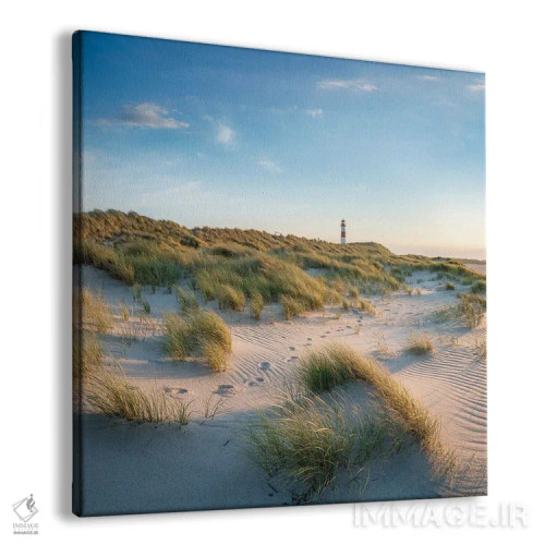 تابلو دکوراتیو North Sea Coast, Sylt Island, Germany,فانوس دریایی در ساحل شنی… اثر یان بکه - نمای پرسپکتیو محصول