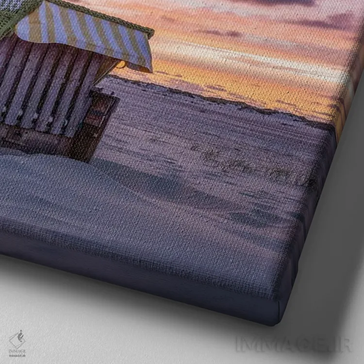 تابلو دکوراتیو North Sea Coast, Germany,غروب در ساحل دریای شمال، آلمان اثر یان بکه - نمای نزدیک بافت بوم