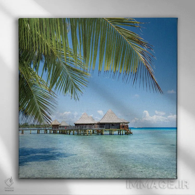 تابلو دکوراتیو French Polynesia,تعطیلات تابستانی در ساحل، پلی نزی فرانسه اثر یان بکه - نمای روبهرو روی دیوار