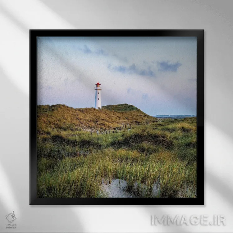 تابلو دکوراتیو North Sea Coast, Schleswig-Holstein, Sylt, Germany,فانوس دریایی… اثر یان بکه - نمای قابدار مشکی