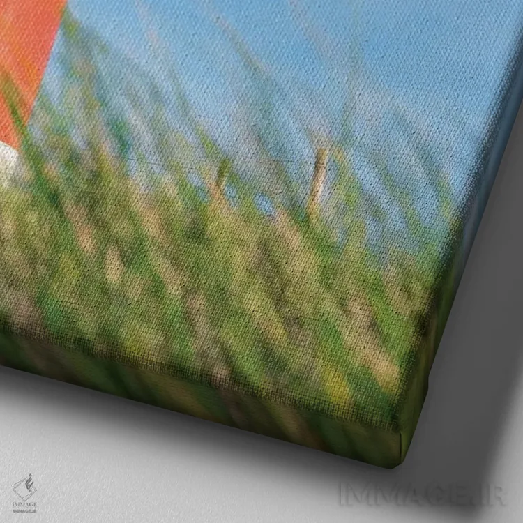 تابلو دکوراتیو North Sea Coast, Sylt, Germany,فانوس دریایی قرمز، ساحل دریای شم… اثر یان بکه - نمای نزدیک بافت بوم