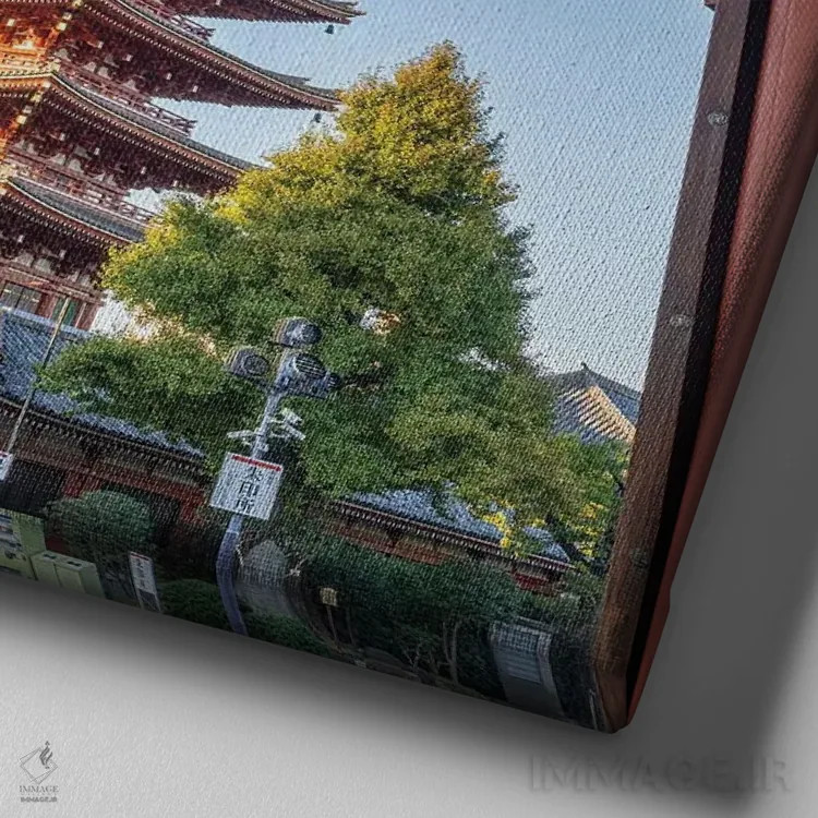 تابلو دکوراتیو Asakusa, Tokyo, Japan,پاگودا در معبد سنسوجی، آساکوسا، توکیو، ژا… اثر یان بکه - نمای نزدیک بافت بوم