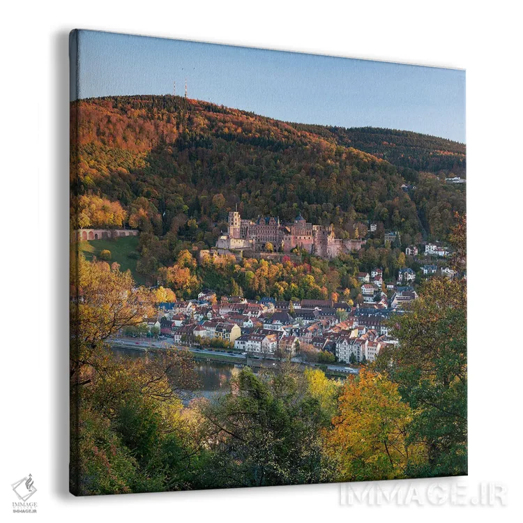 تابلو دکوراتیو Baden-Württemberg, Germany,قلعه هایدلبرگ در فصل پاییز، بادن-وور… اثر یان بکه - نمای پرسپکتیو محصول