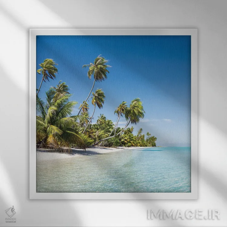 تابلو دکوراتیو Fakarava Atoll, French Polynesia,جزیره گرمسیری در دریاهای جنوبی… اثر یان بکه - نمای قابدار سفید
