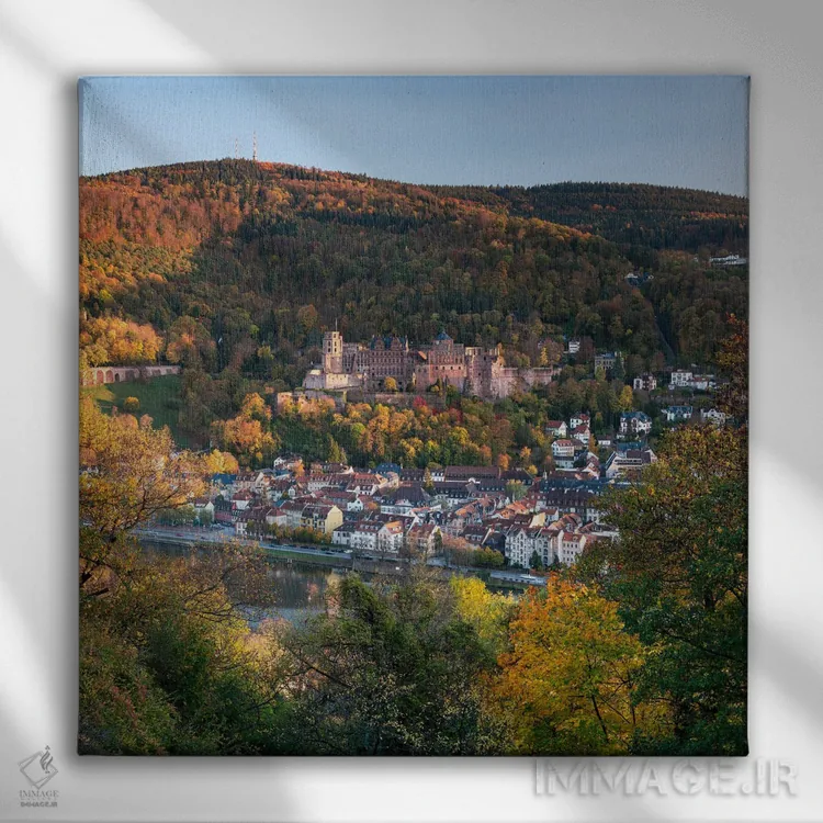 تابلو دکوراتیو Baden-Württemberg, Germany,قلعه هایدلبرگ در فصل پاییز، بادن-وور… اثر یان بکه - نمای روبهرو روی دیوار