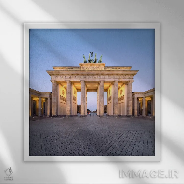 تابلو دکوراتیو Berlin, Germany,دروازه براندنبورگ ، برلین، آلمان اثر یان بکه - نمای قابدار سفید