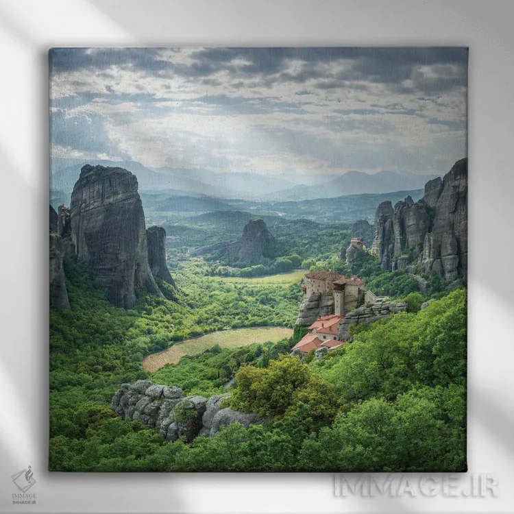 تابلو دکوراتیو Kalabaka, Greece,صومعه متئورا، کالاتاباکا، یونان اثر یان بکه - نمای روبهرو روی دیوار