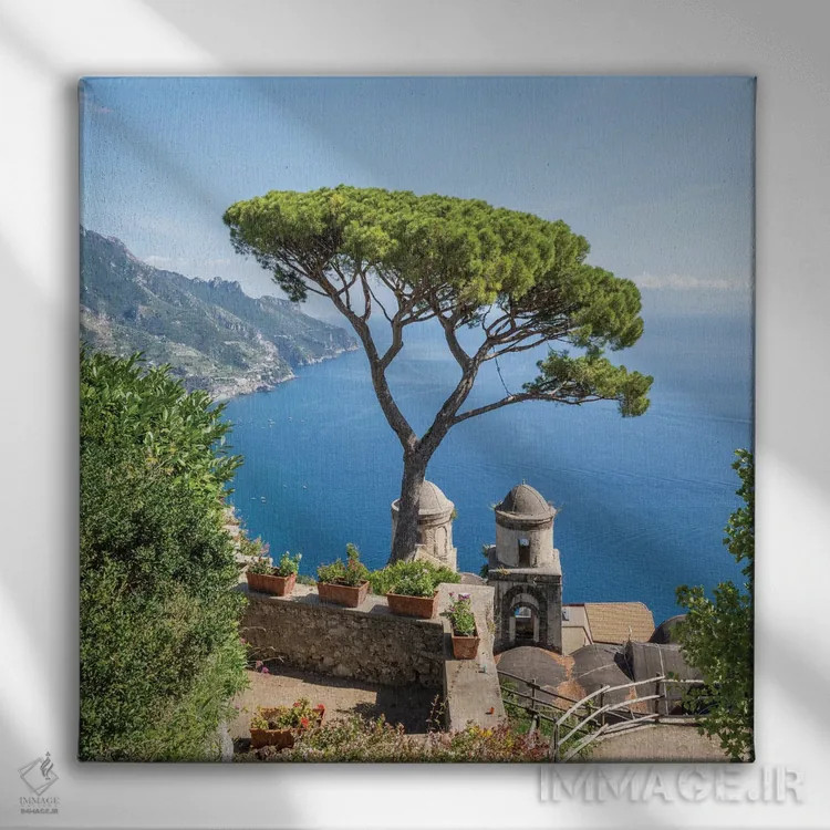 تابلو دکوراتیو Amalfi Coast, Campania, Italy,منظره از راولو، ساحل آمالفی، کامپ… اثر یان بکه - نمای روبهرو روی دیوار