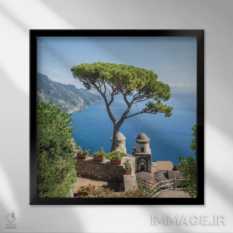 تابلو دکوراتیو Amalfi Coast, Campania, Italy,منظره از راولو، ساحل آمالفی، کامپ… اثر یان بکه - نمای قابدار مشکی