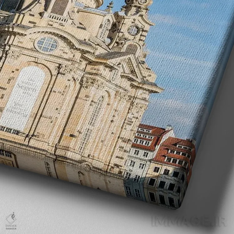 تابلو دکوراتیو کلیسای فرائون کیرشه در نوی مارکت در درسدن اثر یان بکه - نمای نزدیک بافت بوم