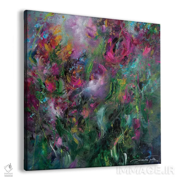 تابلو انتزاعی هزار بوسه ژرف اثر ژانیکا تالتس - نمای پرسپکتیو محصول