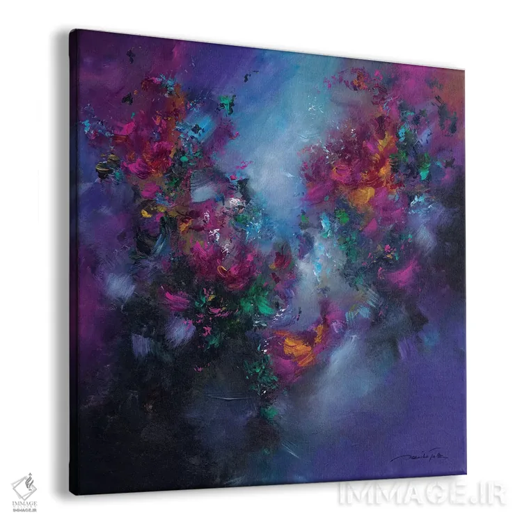 تابلو انتزاعی کریستالی اثر ژانیکا تالتس - نمای پرسپکتیو محصول