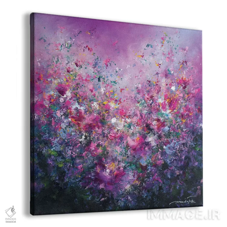 تابلو انتزاعی سمفونی بهار اثر ژانیکا تالتس - نمای پرسپکتیو محصول