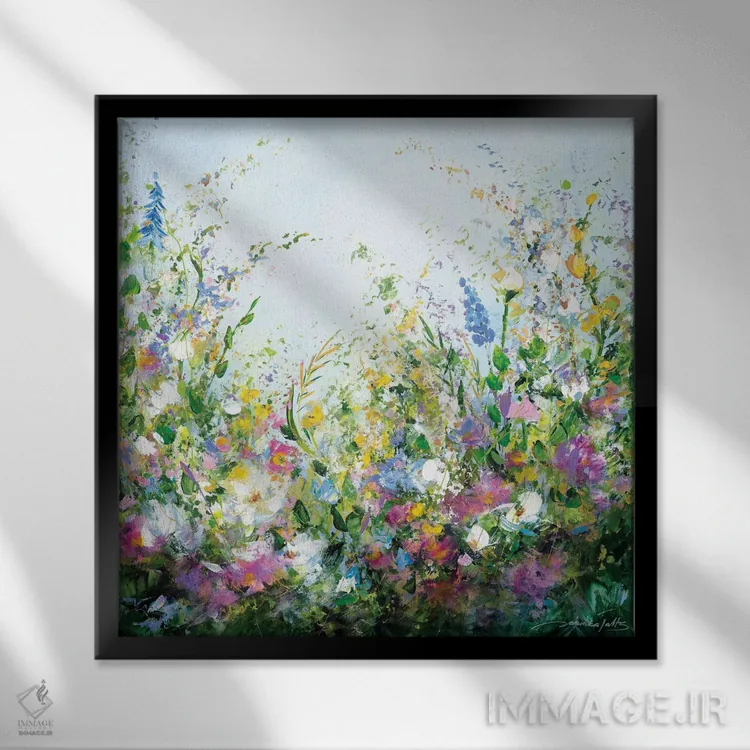 تابلو انتزاعی یک روز عالی اثر ژانیکا تالتس - نمای قابدار مشکی