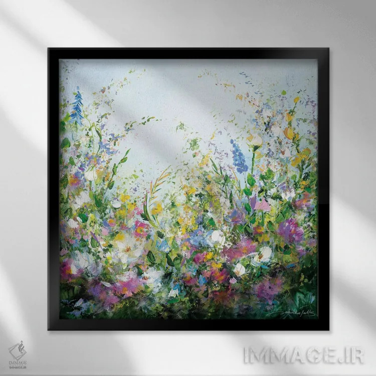 تابلو انتزاعی یک روز عالی اثر ژانیکا تالتس - نمای قابدار مشکی
