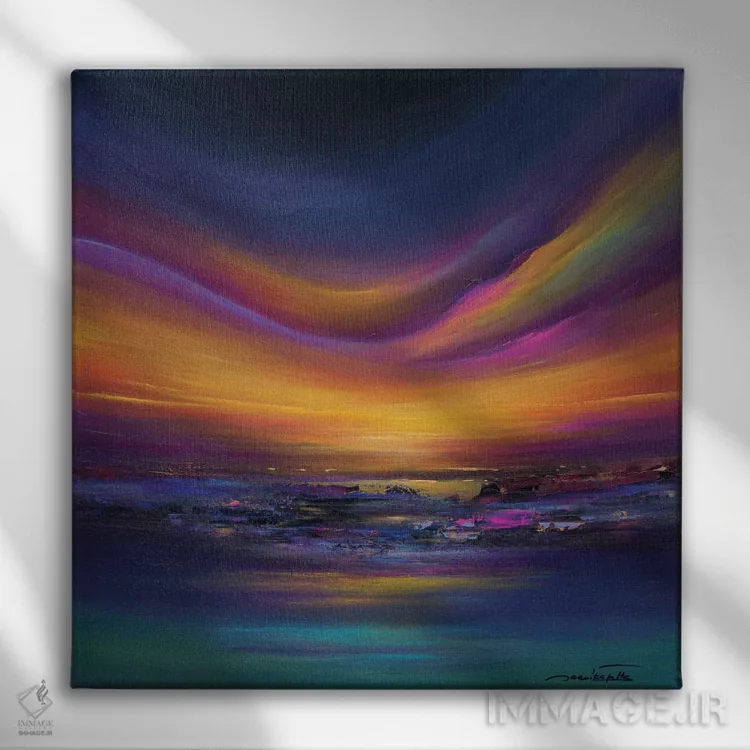 تابلو انتزاعی امید اثر ژانیکا تالتس - نمای روبهرو روی دیوار