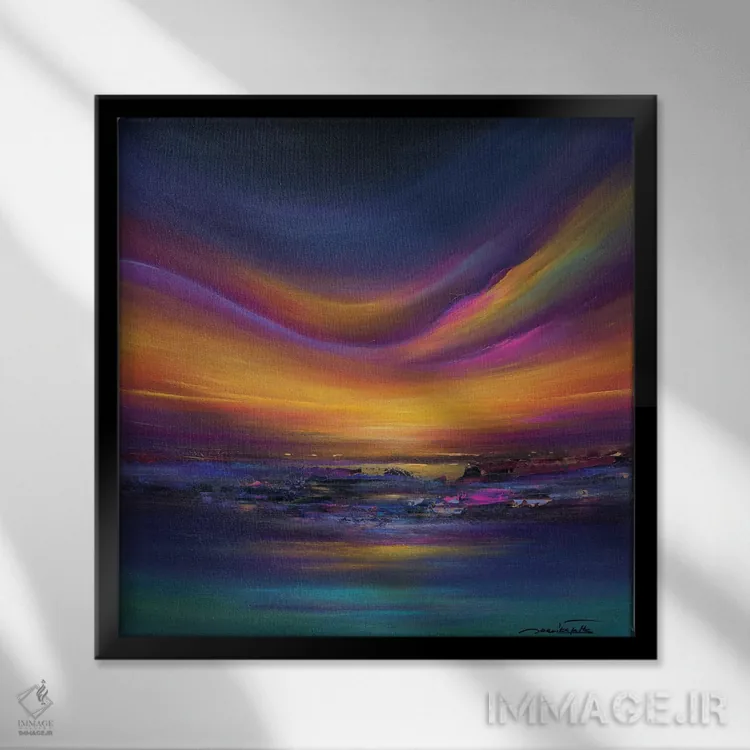 تابلو انتزاعی امید اثر ژانیکا تالتس - نمای قابدار مشکی