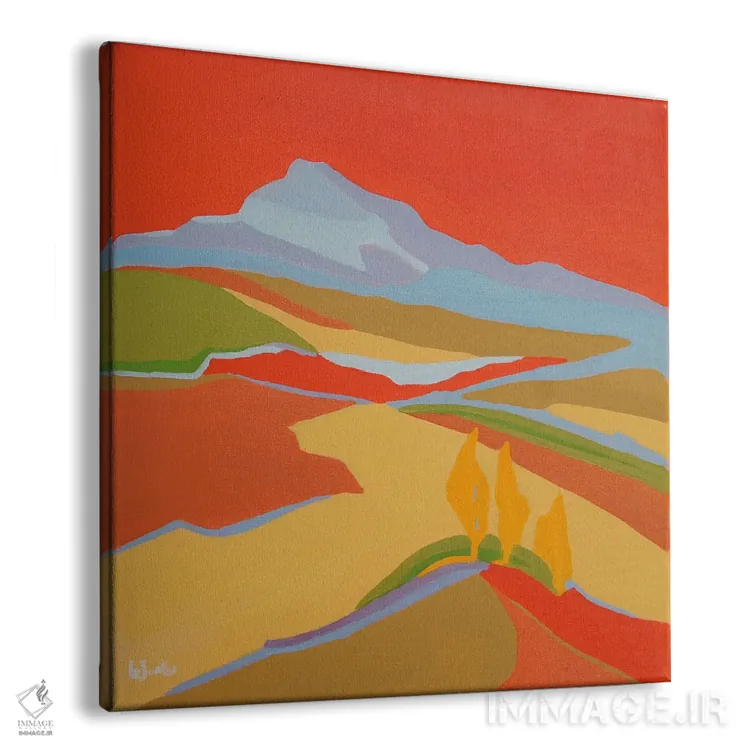 تابلو دکوراتیو درختان سرو زرد اثر ژان-نوئل لو ژونتر - نمای پرسپکتیو محصول