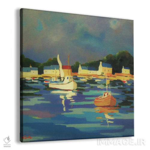 تابلو دکوراتیو یک بندر کوچک در بریتانی اثر ژان-نوئل لو ژونتر - نمای پرسپکتیو محصول