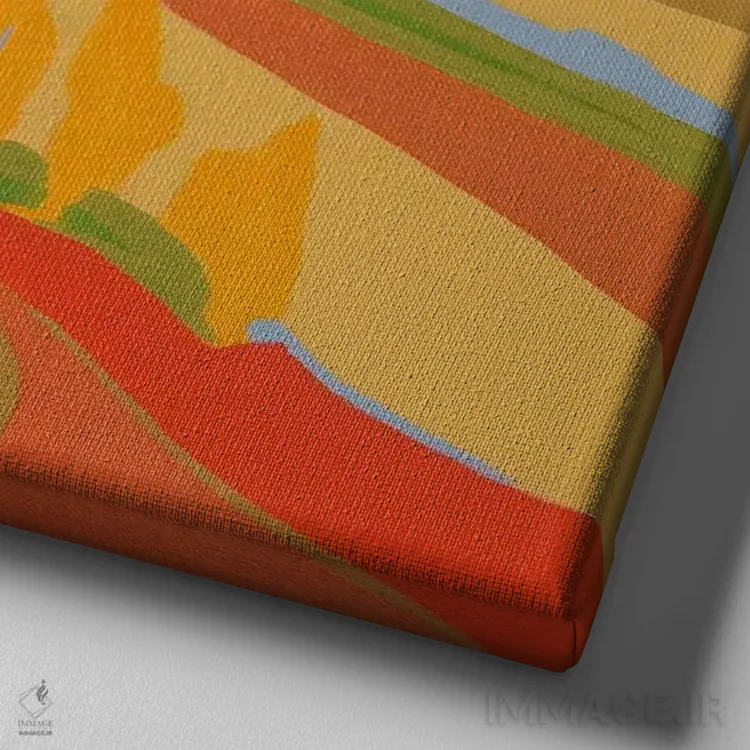 تابلو دکوراتیو درختان سرو زرد اثر ژان-نوئل لو ژونتر - نمای نزدیک بافت بوم