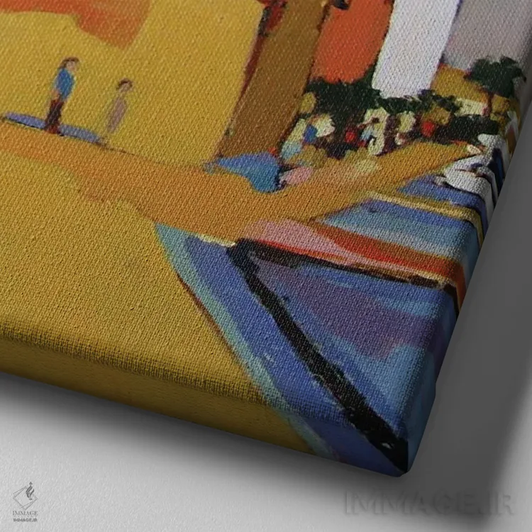 تابلو دکوراتیو فانوس دریایی در لو گرو-دو-روا اثر ژان-نوئل لو ژونتر - نمای نزدیک بافت بوم