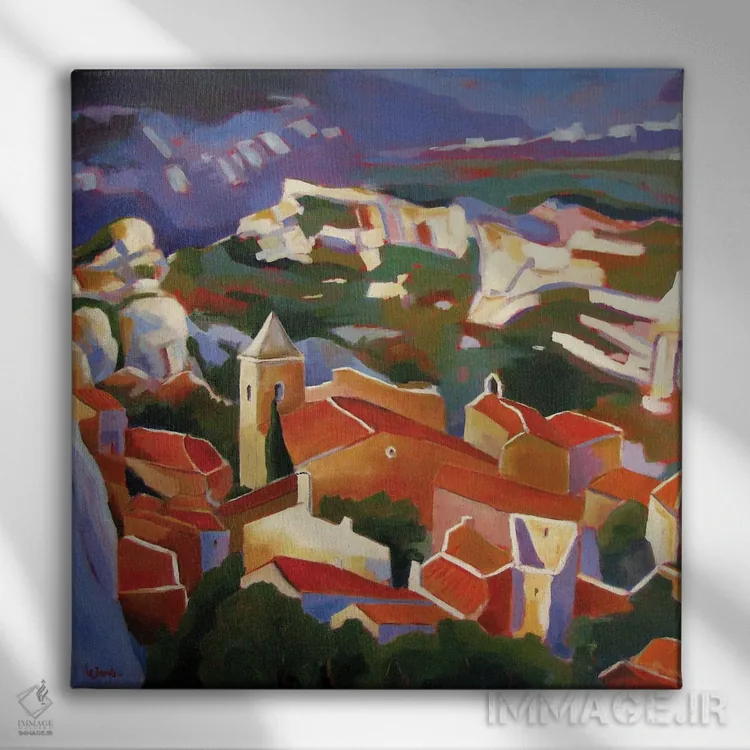 تابلو دکوراتیو لس بو-دو-پروانس اثر ژان-نوئل لو ژونتر - نمای روبهرو روی دیوار