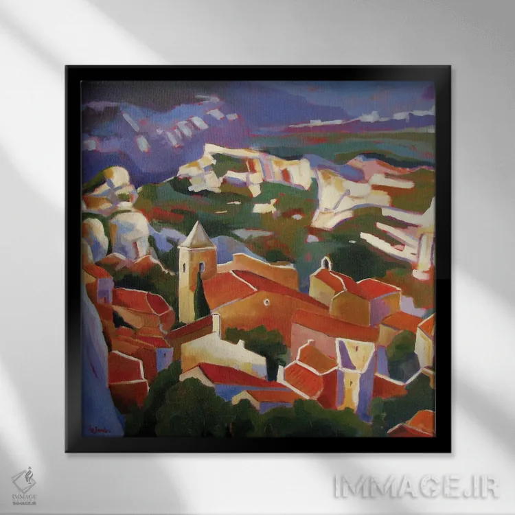 تابلو دکوراتیو لس بو-دو-پروانس اثر ژان-نوئل لو ژونتر - نمای قابدار مشکی