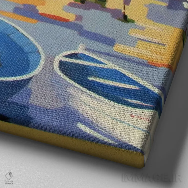 تابلو دکوراتیو بندر سناری اثر ژان-نوئل لو ژونتر - نمای نزدیک بافت بوم