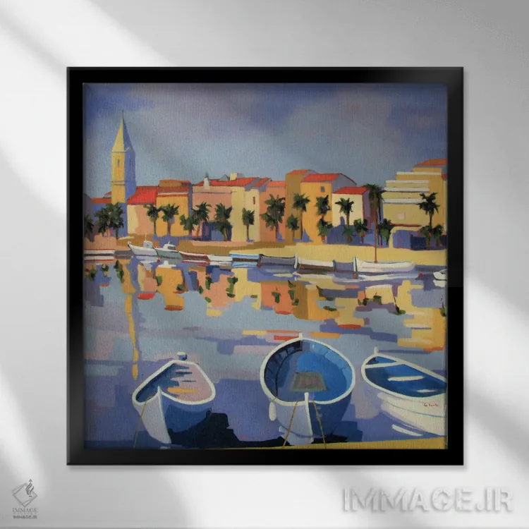 تابلو دکوراتیو بندر سناری اثر ژان-نوئل لو ژونتر - نمای قابدار مشکی